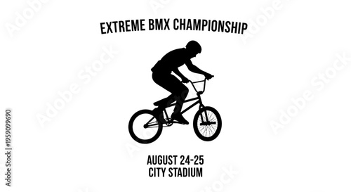 Extreme Bmx Championship Rider Silhouette Event Announcement