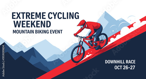 Extreme Cycling Weekend Event Displaying Mountain Bike Race Downhill Thrills and Adrenaline Rush
