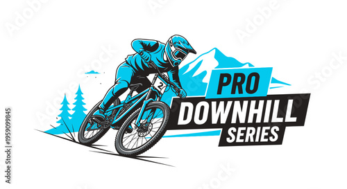 Extreme Downhill Mountain Biking Pro Series Logo Design