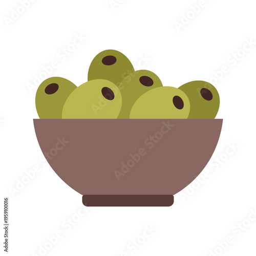 Bowl of Olives Fresh Mediterranean Ingredient Healthy Snack Natural Food Concept