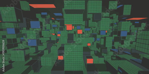 Artistic Digital Signal Noise and Pixel Glitch Design