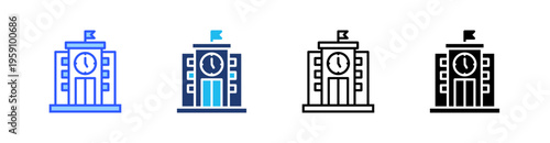 School Multi Style Icon Set Vector 