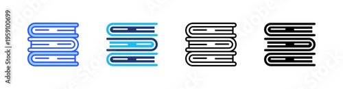 Books Multi Style Icon Set Vector 