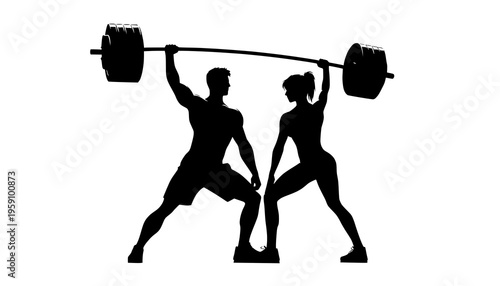 silhouette of a woman lifting weights