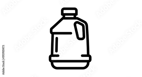 Plastic Jug Icon: Simple Line Art of a Container with Handle and Cap