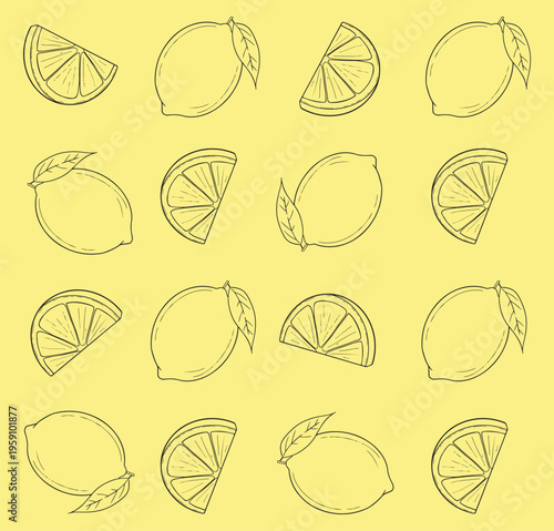 pattern with lemons for banners, cards, flyers, social media wallpapers