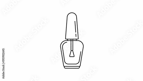 Nail Polish Bottle Icon Outline Vector Illustration