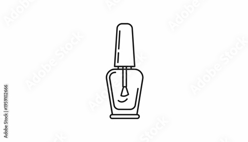 Nail Polish Bottle Icon Vector Illustration - Minimalist Beauty and Cosmetics Symbol