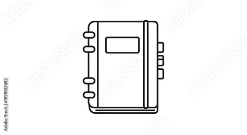 Notebook Icon, Diary, Journal, Planner, Organizer, Stationery, Office Supplies, Vector Illustration