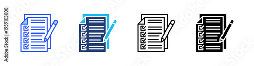 Checklist Multi Style Icon Set Vector 