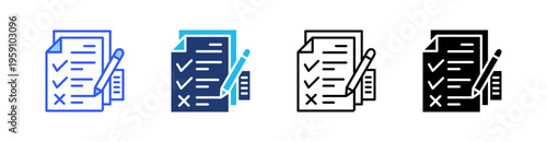 Test Multi Style Icon Set Vector 