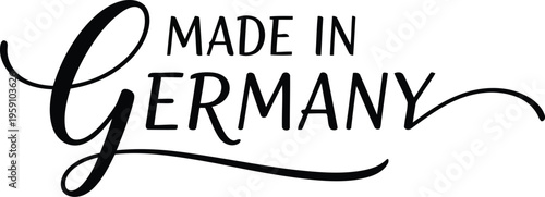 Elegant Made In Germany Calligraphy Logo Design For Premium Quality Product Labeling And Branding