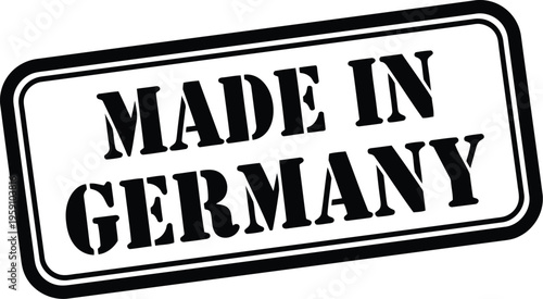 Made in Germany Black Rubber Stamp Seal Isolated on White Background for Product Labeling Design