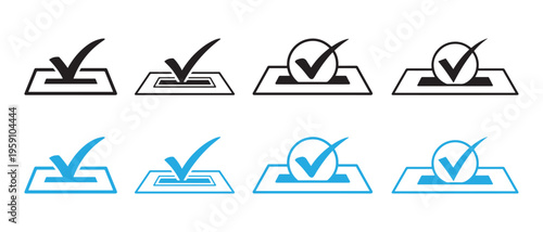 A collection of checkmark icons representing different choices or selections in a voting or survey context.