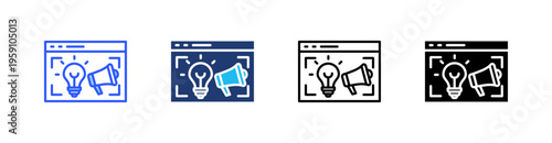 Creative Campaigns Multi Style Icon Set Vector 