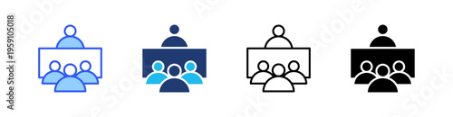 Conference Multi Style Icon Set Vector 
