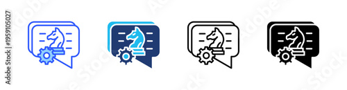 Communication Strategies Multi Style Icon Set Vector 