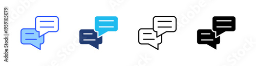 Talk Multi Style Icon Set Vector 