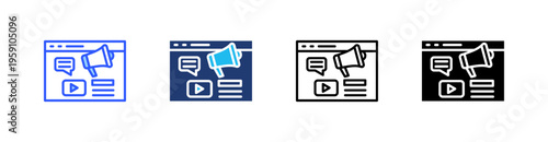 Social Listening Multi Style Icon Set Vector 