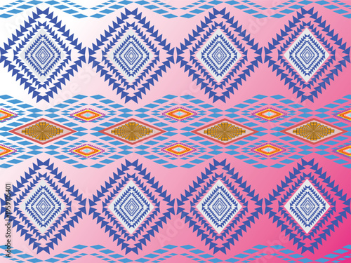 seamless ethnic geometric pattern knitted fabric texture with diamond motifs in pastel gradient background