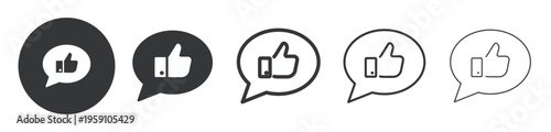 Fotografija Positive Feedback thin line and solid icon
