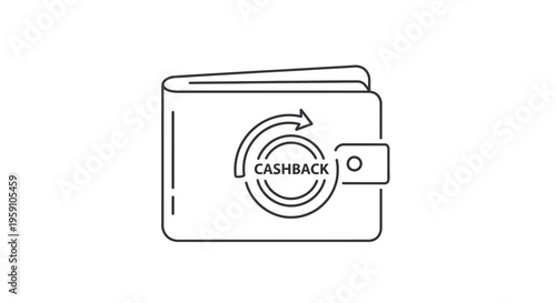 Cashback Wallet Icon: Money Return, Financial Savings, and Loyalty Program Concept