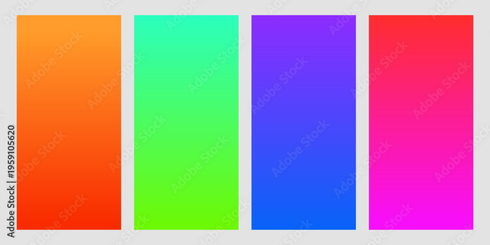 Obraz premium Colorful Gradient Background Set Bright Modern Design Template