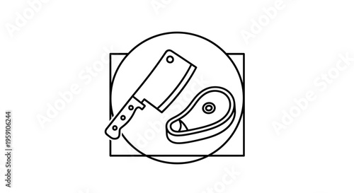 Butcher Knife and Raw Steak Icon