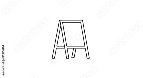 Blank A-Frame Sandwich Board Sign, Outdoor Advertising Easel, Empty Display Stand