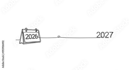 Calendar showing 2026 transitioning to 2027, symbolizing time passing and future planning.