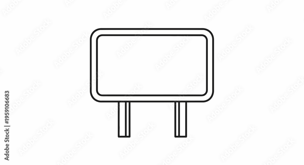 Fototapeta premium Blank Signboard Icon, Empty Road Sign, Information Board, Announcement Panel, Vector Illustration