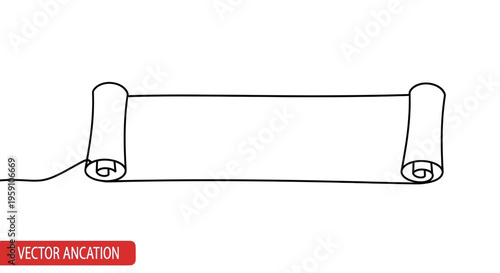 Blank Scroll Banner, Ancient Parchment Roll, Old Paper Scroll with Rolled Edges, Copy Space