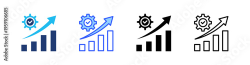 Improvement Multi Style Icon Set Vector 