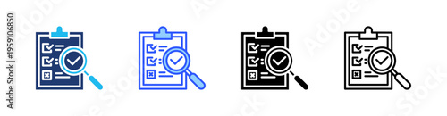 Evaluation Multi Style Icon Set Vector 