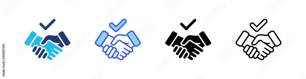 Obraz premium Partnership Multi Style Icon Set Vector 