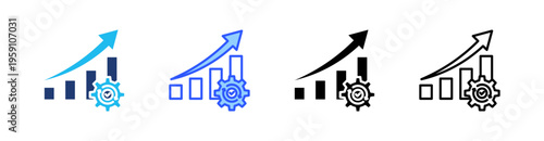 Process Improvement Multi Style Icon Set Vector 
