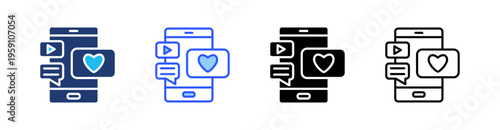 Social Media Multi Style Icon Set Vector 