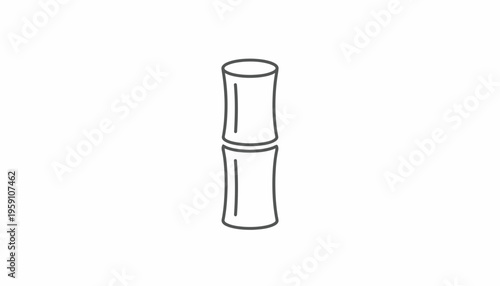 Bamboo Segment Icon, Minimalist Line Art, Natural Material Symbol