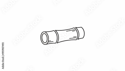Bamboo Segment Illustration: Natural Material, Organic Shape, Minimalist Design