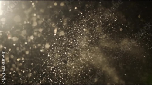 Dust Particles Floating in Air Close-Up – Atmospheric Industrial Texture and Light Effect