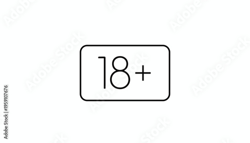 18 Plus Age Restriction Symbol, Adult Content Warning, Mature Audience Icon