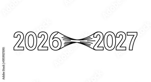 2026 2027 transition year graphic with abstract connection