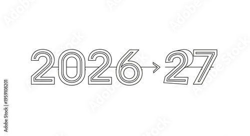 2026 to 2027 Transition: Forward Arrow Symbolizing Progress and Future Planning