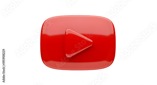 A red YouTube play button icon on a black background