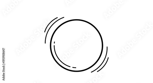 Abstract Circular Swirls and Lines on White Background