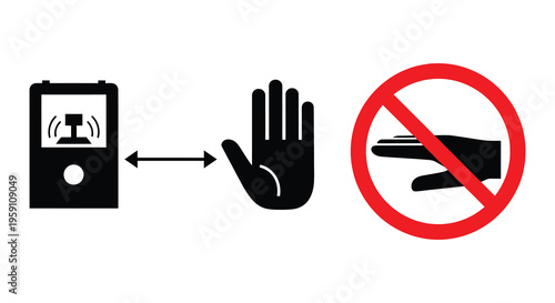 Safety warning signs depicting various workplace hazards and potential injuries