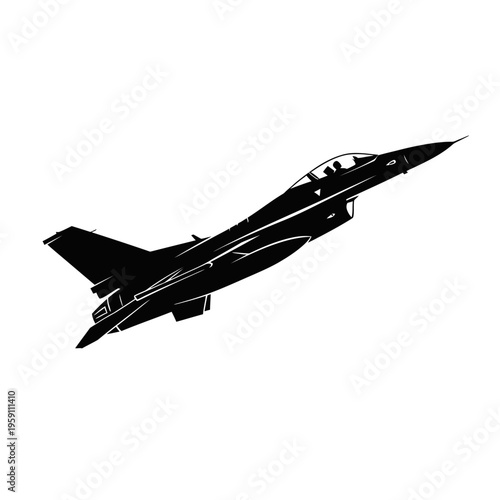 Tableau sur toile F-35 Flying Side View Military SVG Black Silhouette || Modern Stealth Jet Fighte