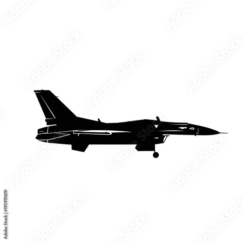 F-35 Flying Side View Military SVG Black Silhouette || Modern Stealth Jet Fighter || F-16 Fighter Jet Profile