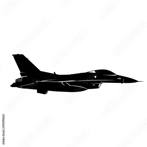 F-35 Flying Side View Military SVG Black Silhouette || Modern Stealth Jet Fighter || F-16 Fighter Jet Profile