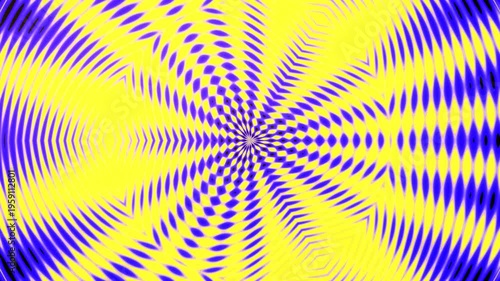 Vibrant Abstract Digital Pattern with Triangular Center and Radiating Effects